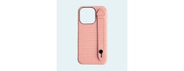 For iP16 PM Croc Bling Case - Pink