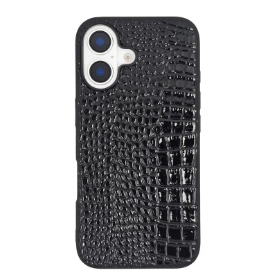 For iP16 Plus Croc Bling Case - Gray