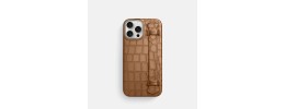 For iP16 Pro Croc Bling Case - Brown