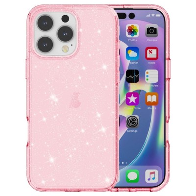 For iP16 Pro Croc Bling Case - Pink