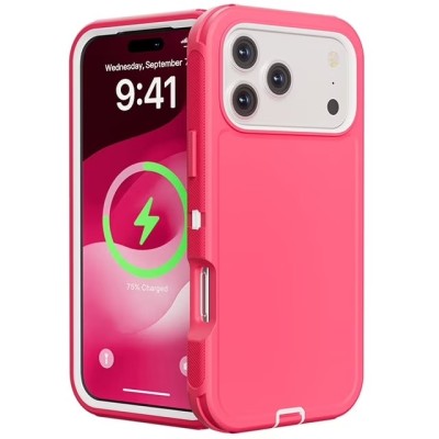For iP17 Air Adventurer Heavy Duty Case With Clip - Pink
