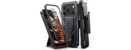 For iP17 Pro Adventurer Heavy Duty Case With Clip - Black
