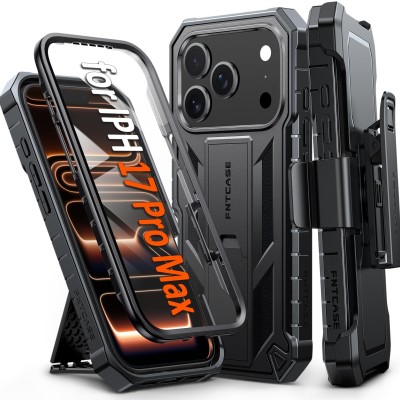 For iP17 Pro Adventurer Heavy Duty Case With Clip - Black