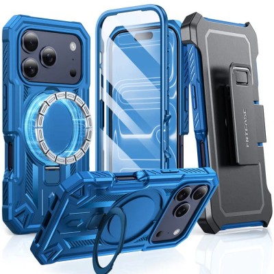 For iP17 Pro Adventurer Heavy Duty Case With Clip - Blue