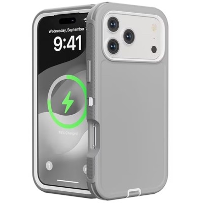 For iP17 Pro Max Adventurer Heavy Duty Case With Clip - Gray