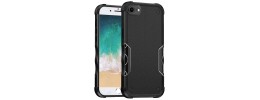 For iPhone SE4 Exquisite Tough Shockproof Hybrid Case Cover - Black