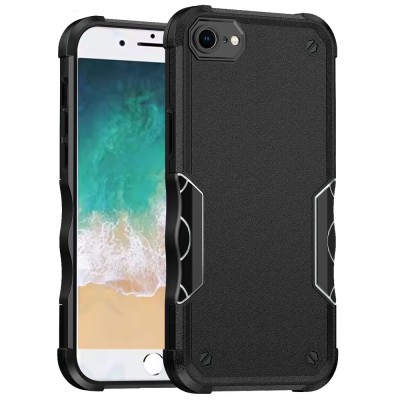 For iPhone SE4 Exquisite Tough Shockproof Hybrid Case Cover - Black