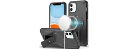 For iPhone 11 (XI6.1) Sturdy Bracket Kickstand Magnetic Hybrid - Black