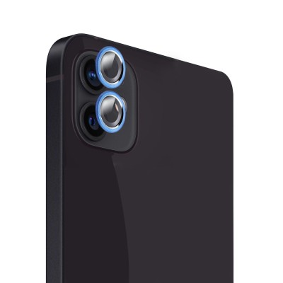 For iPhone 11 2 Camera Colored Edged Tempered Glass - Blue