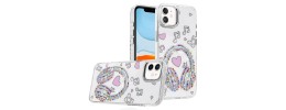 For iPhone 11 (XI6.1) Resin Epoxy Design Diamond Metal Edged Hybrid Case - G