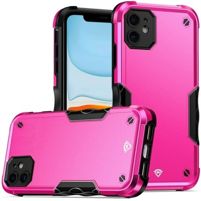 For iPhone 11 METKASE Exquisite Tough Shockproof Hybrid in Slide-Out Package - Hot Pink/Black