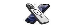 For iPhone 11 METKASE Magnetic Greatest Clear Acrylic Thick Metal Button Hybrid in Slide-Out Package - Black
