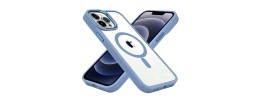For iPhone 11 METKASE Magnetic Greatest Clear Acrylic Thick Metal Button Hybrid in Slide-Out Package - Light Blue