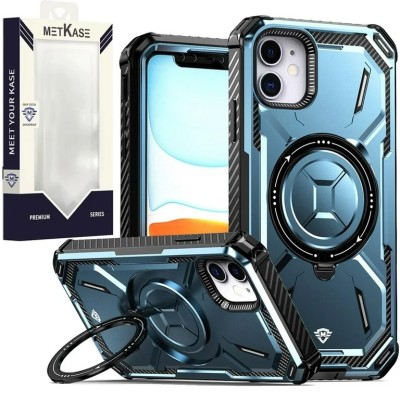 For iPhone 11 METKASE Magnetic Ring Stand Premium Ultra Rugged ShockProof Hybrid in Slide-Out Package - Light Blue