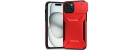 For iPhone 11 METKASE Magnetic Ring Stand Premium Ultra Rugged ShockProof Hybrid in Slide-Out Package - Red