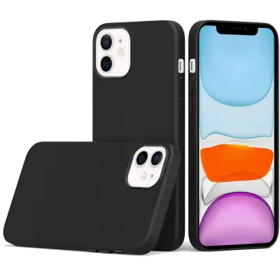 For iPhone 11 (XI6.1) PU Leather with inner [Magnetic Circle] Colored Metal Buttons - Black