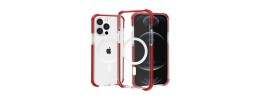 For iPhone 11 Pro MAX (XI6.5) Acrylic [Magnetic Circle] Tough 2.5mm Transparent ShockProof Hybrid - Red