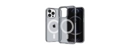 For iPhone 11 Pro MAX (XI6.5) Beautiful Floral [Magnetic Circle] ShockProof Transparent Hybrid Design - E