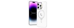 For iPhone 11 Pro MAX (XI6.5) Dazzle [Magnetic Circle] Kickstand Alloy Chrome Transparent Hybrid - Clear