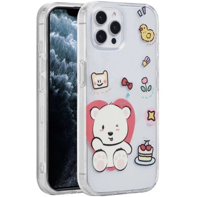 For iPhone 11 Pro MAX (XI6.5) Double Layer Design IMD TPU Case - Yellow/Purple Floral
