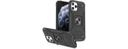 For iPhone 11 Pro MAX (XI6.5) Robust Magnetic Kickstand Hybrid - Black