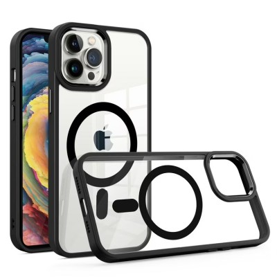 For iPhone 11 Pro MAX (XI6.5) Sturdy Ultra [Magnetic Circle] Thick 3mm Transparent Hybrid - Clear