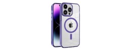 For iPhone 11 (XI6.1) 3in1 Two Tone Shockproof Transparent Hybrid Case - Clear + Purple