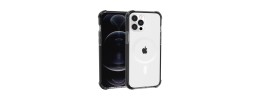 For iPhone 11 (XI6.1) Acrylic [Magnetic Circle] Tough 2.5mm Transparent ShockProof Hybrid - Black