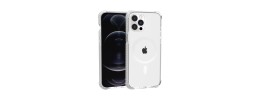 For iPhone 11 (XI6.1) Acrylic [Magnetic Circle] Tough 2.5mm Transparent ShockProof Hybrid - White