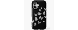 For iPhone 11 (XI6.1) Butterfly Freedom Shimmer Glitter Thick TPU Case Cover - Black