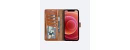 For iPhone 11 (XI6.1) Card Holder Passion Square Chromed Heart Ornaments PU Leather Case Cover - Brown