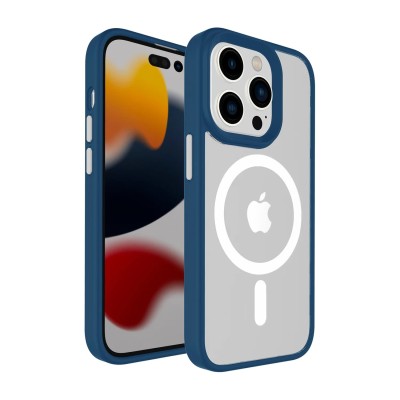 For iPhone 11 (XI6.1) Core [Magnetic Circle] Colorful Buttons Thick 2mm Hybrid - Blue