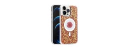 For iPhone 11 (XI6.1) Glitter Magnetic Circle All-Around Diamond  Thick TPU with Camera Protection - Rose Gold
