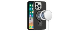 For iPhone 11 (XI6.1) METKASE Apple-Peel Stick PU Leather [Magnetic Circle] Premium Hybird Case - Black