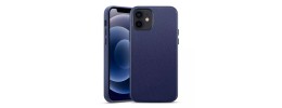 For iPhone 11 (XI6.1) METKASE Apple-Peel Stick PU Leather [Magnetic Circle] Premium Hybird Case - Dark Blue