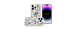 For iPhone 11 (XI6.1) METKASE Double Protection IMD Design Pattern [Magnetic Circle] Premium Case - Galaxy Floral