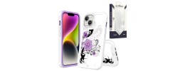For iPhone 11 (XI6.1) METKASE Premium Exotic Design Hybrid Case in Slide-Out Package - Purple Lily