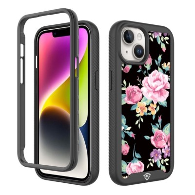 For iPhone 11 (XI6.1) METKASE PremiumÃ‚Â Exquisite Design Hybrid in Slide-Out Package - Tropical Romantic Colorful Roses Floral