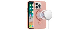 For iPhone 11 (XI6.1) METKASE Premium Magnetic Circle Ring Stand LIQUID Silicone in Slide-Out Package - Light Pink
