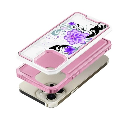 For iPhone 11 (XI6.1) METKASE Premium RANK Design Fused Hybrid in Slide-Out Package - Colorful Butterflies