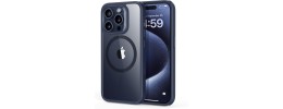 For iPhone 11 (XI6.1) [Magnetic Circle] Smooth Safe Matte Feel Hybrid Case - Navy Blue