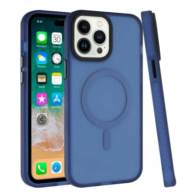 For iPhone 11 (XI6.1) Magnetic Ring Circle Guard Fused Ultimate Hybrid Case - Blue