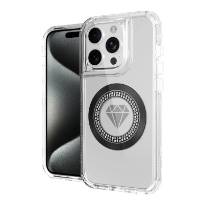 For iPhone 11 (XI6.1) Magnetic Ring Glitter 3in1 Hybrid Case Cover - Clear