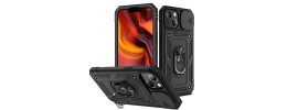 For iPhone 11 (XI6.1) Magnetic Ring Stand Classic Design FULL Camera Protection Hybrid Case - Black