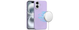 For iPhone 11 (XI6.1) PU Leather with inner [Magnetic Circle] Colored Metal Buttons - Light Purple