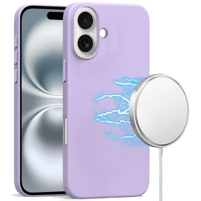 For iPhone 11 (XI6.1) PU Leather with inner [Magnetic Circle] Colored Metal Buttons - Light Purple