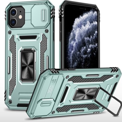 For iPhone 11 (XI6.1) Push Mount Friendly Camera Protective [Ring Stand] Hybrid Case - Gray