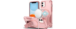 For iPhone 11 (XI6.1) Sturdy Bracket Kickstand Magnetic Hybrid - Pink