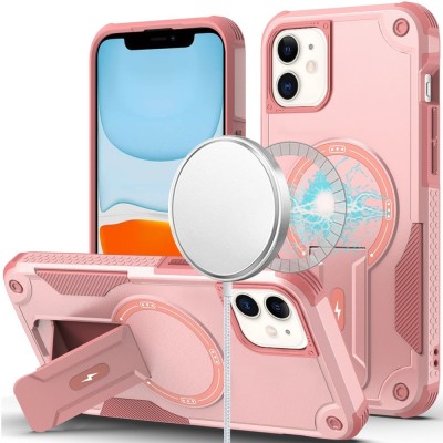 For iPhone 11 (XI6.1) Sturdy Bracket Kickstand Magnetic Hybrid - Pink