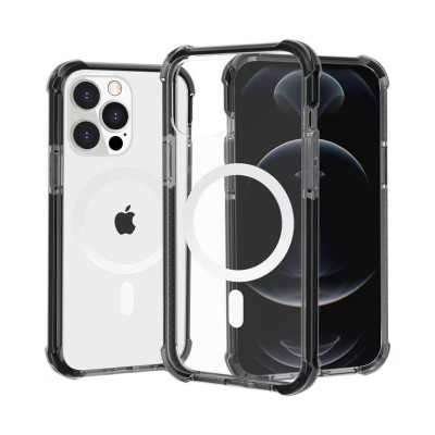 For iPhone 11 (XI6.1) TRUE Transparent [Magnetic Circle] Shockproof Hybrid - Clear